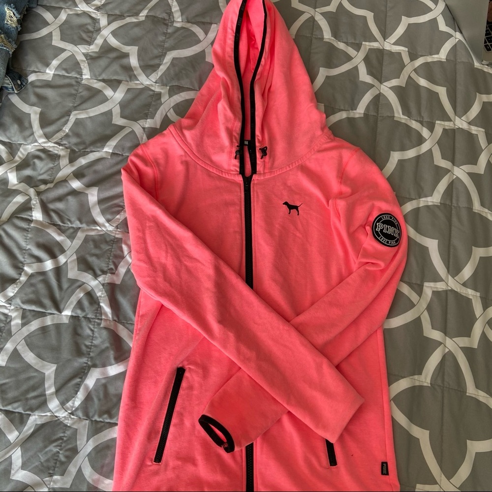 PINK bright zip up jacket